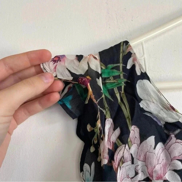 Slate + Willow Hudson Floral Maxi Asymmetrical Dress One Shoulder Black 0 - Picture 8 of 12